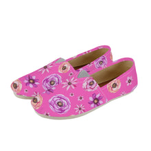 Load image into Gallery viewer, Ti Amo I love you -  Exclusive Brand - Rose Pink with Flowers - Womens  Casual Flats -  Ladies Driving Shoes
