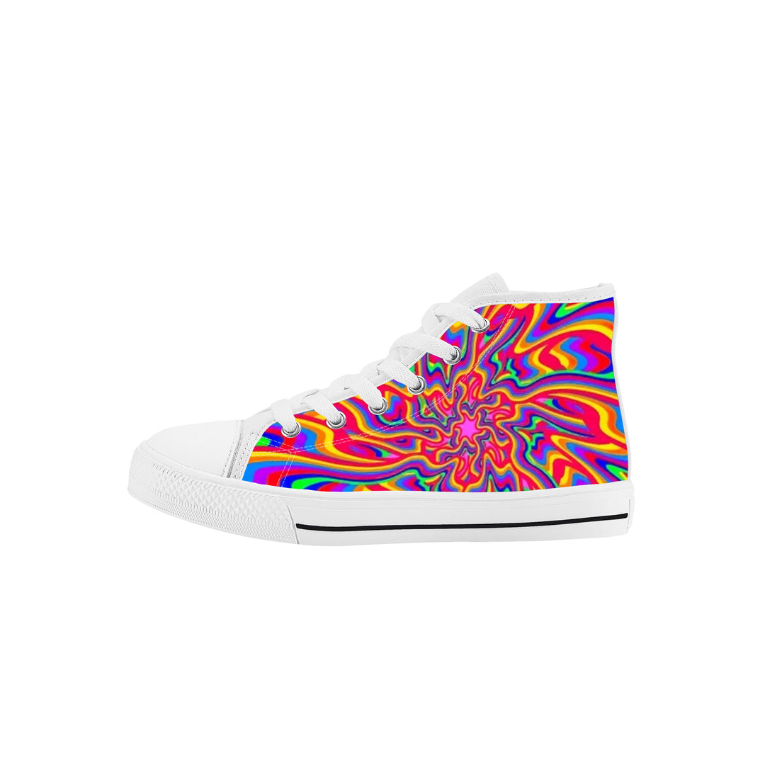 Ti Amo I love you - Exclusive Brand  - Rainbow - Kids High Top Canvas Shoes