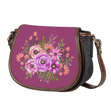 Load image into Gallery viewer, Ti Amo I love you - Exclusive Brand - Magenta Haze - Floral Bouquet - Saddle Bag
