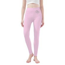 Load image into Gallery viewer, Ti Amo I love you - Exclusive Brand - Pink Lace - Womens / Teen Girls / Womens Plus - Yoga Leggings - Sizes XS-3XL
