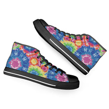 Load image into Gallery viewer, Ti Amo I love you - Exclusive Brand - Tie-Dye- High-Top Canvas Shoes - Black Soles
