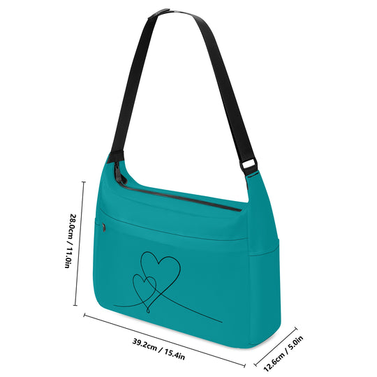 Ti Amo I love you - Exclusive Brand - Persian Green - Double Script Heart - Journey Computer Shoulder Bag
