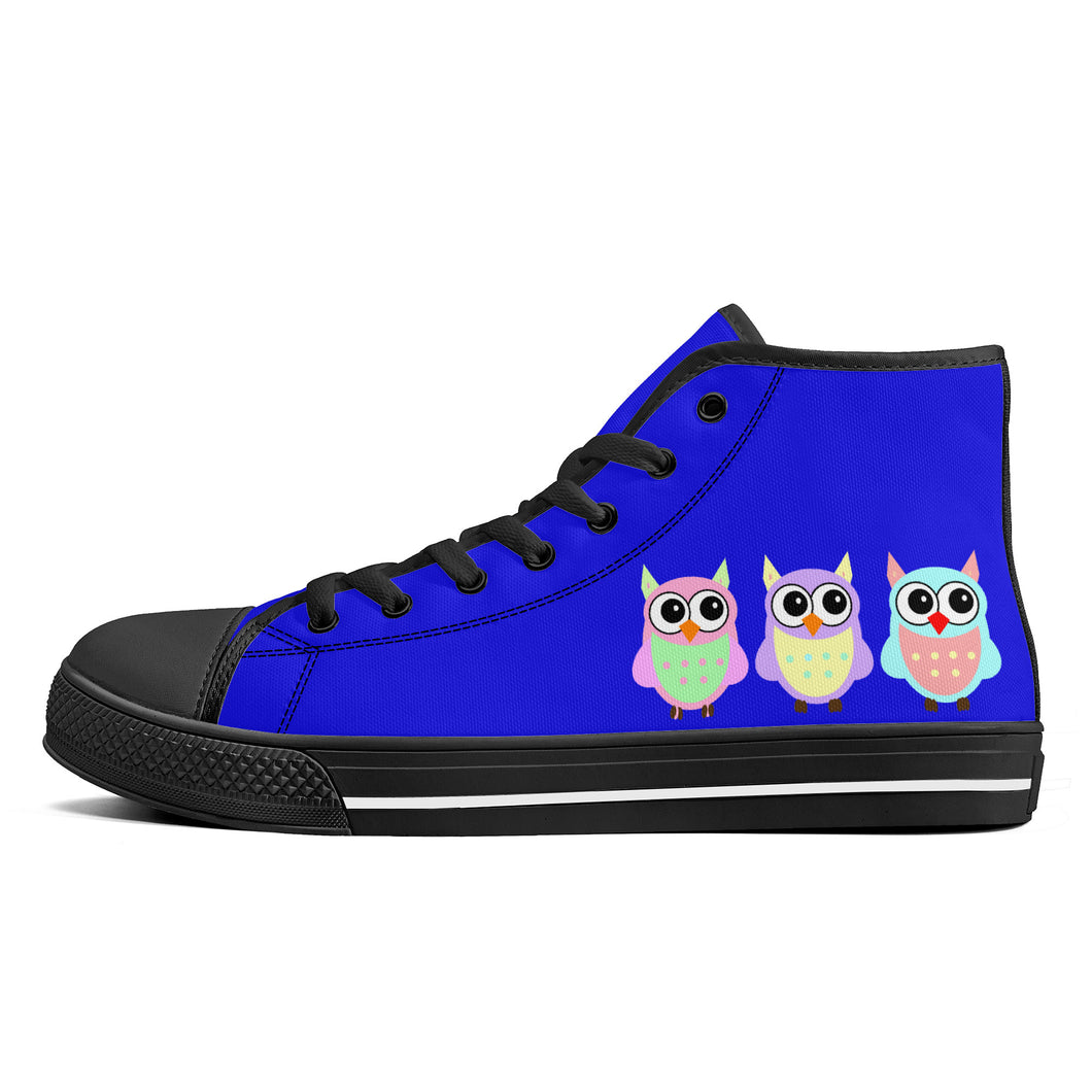 Ti Amo I love you - Exclusive Brand - Blue Blue Eyes - High-Top Canvavs Shoes - Black Soles