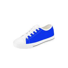 Load image into Gallery viewer, Ti Amo I love you - Exclusive Brand - Blue Blue Eyes - Double Black Heart - Kids Low Top Canvas Shoes
