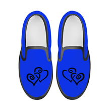 Load image into Gallery viewer, Ti Amo I love you - Exclusive Brand  - Blue Blue Eyes - Double Black Heart - Kids Slip-on shoes - Black Soles
