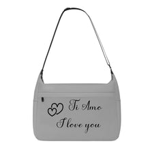 Load image into Gallery viewer, Ti Amo I love you - Exclusive Brand - Silver Chalice - Double Black Heart Logo -  Journey Computer Shoulder Bag
