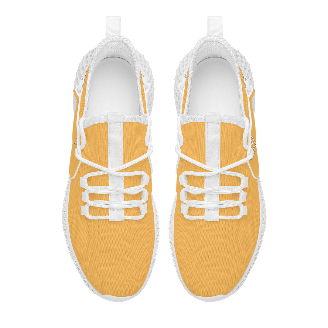 Ti Amo I love you - Exclusive Brand  - Light Orange  -  Double Heart - Womens Mesh Knit Shoes - White Soles