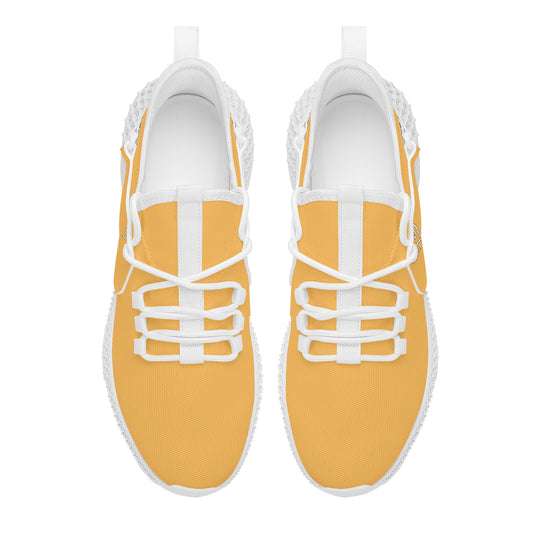 Ti Amo I love you - Exclusive Brand  - Light Orange  -  Double Heart - Womens Mesh Knit Shoes - White Soles