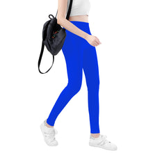 Load image into Gallery viewer, Ti Amo I love you - Exclusive Brand  - Ultramarine -  White Daisy -  Yoga Leggings
