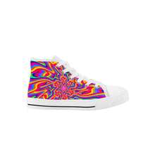 Load image into Gallery viewer, Ti Amo I love you - Exclusive Brand  - Rainbow - Kids High Top Canvas Shoes
