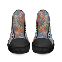 Load image into Gallery viewer, Ti Amo I love you - Exclusive Brand - Tie-Dye  - High-Top Canvas Shoes - Black Soles
