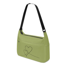 Load image into Gallery viewer, Ti Amo I love you - Exclusive Brand - Olive Green - Double Script Heart - Journey Computer Shoulder Bag
