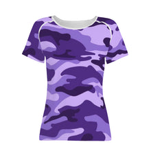 Load image into Gallery viewer, Ti Amo I love you - Exclusive Brand  - Minsk, Grape 2, Mauve 2, Fushia Blue &amp; Jacarta Camouflage - Women&#39;s T shirt
