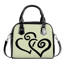 Load image into Gallery viewer, Ti Amo I love you - Exclusive Brand - Beryl Green - Double Black Heart -  Shoulder Handbag
