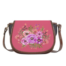 Load image into Gallery viewer, Ti Amo I love you - Exclusive Brand - Pale Violet Red - Floral Bouquet - Saddle Bag
