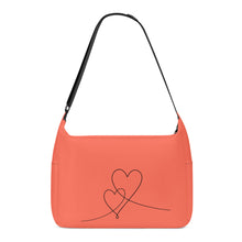 Load image into Gallery viewer, Ti Amo I love you - Exclusive Brand - Salmon Orange - Double Script Heart - Journey Computer Shoulder Bag
