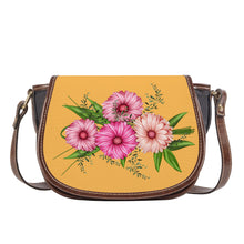 Load image into Gallery viewer, Ti Amo I love you - Exclusive Brand - Light Orange - Pink Floral - Saddle Bag
