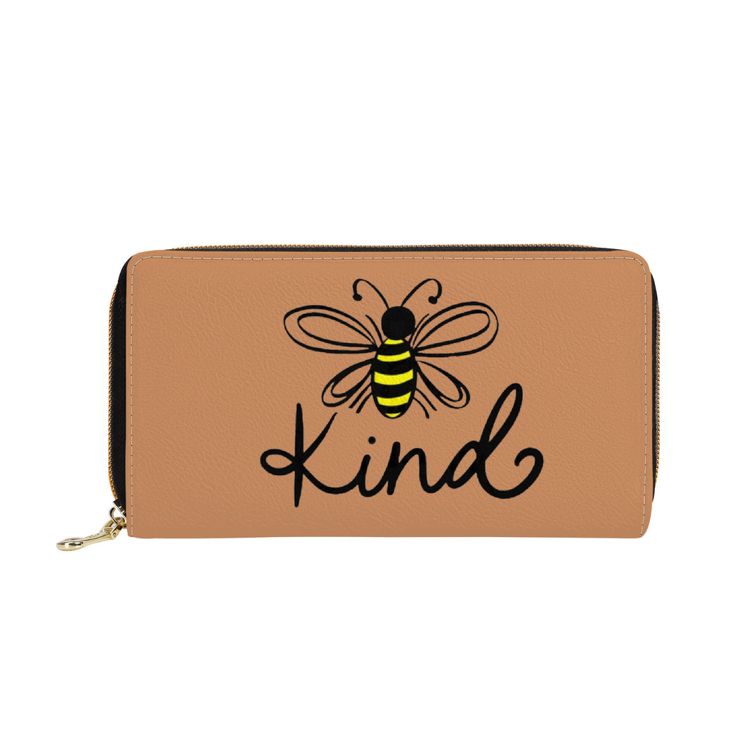 Ti Amo I love you - Exclusive Brand  - Whiskey - Bee Kind - Zipper Purse Clutch Bag