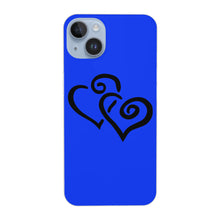 Load image into Gallery viewer, Ti Amo I love you - Exclusive Brand  - Blue Blue Eyes - Double Black Heart - iPhone 14 Transparent Acrylic Case (2 cameras)
