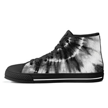 Load image into Gallery viewer, Ti Amo I love you - Exclusive Brand - Black &amp; White Tie-Dye - High-Top Canvas Shoes - Black Soles
