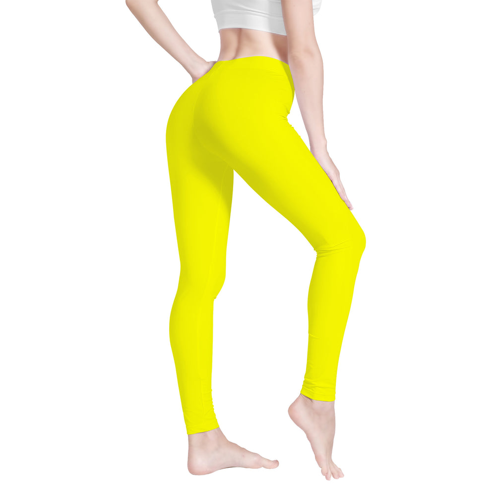 Ti Amo I love you - Exclusive Brand  - Psychedelic Yellow -  White Daisy -  Yoga Leggings
