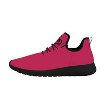 Load image into Gallery viewer, Ti Amo I love you - Exclusive Brand - Cerise Red 2 - Double Black Heart - Lightweight Mesh Knit Sneakers - Black Soles
