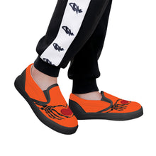 Load image into Gallery viewer, Ti Amo I love you - Exclusive Brand - Orange - Skeleton Hands with Heart - Kids Slip-on shoes - Black Soles
