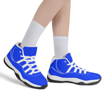 Load image into Gallery viewer, Ti Amo I love you - Exclusive Brand  - Blue Blue Eyes - Mens / Womens -Skeleton Hands with Heart - High Top Air Retro Sneakers - White Laces
