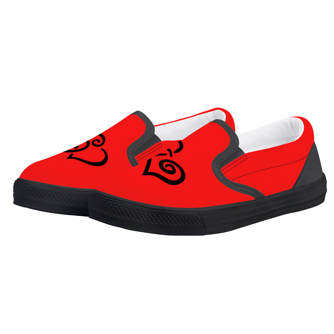 Ti Amo I love you - Exclusive Brand - Red - Double Black Heart -  Kids Slip-on shoes - Black Soles
