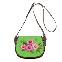 Load image into Gallery viewer, Ti Amo I love you - Exclusive Brand - Pastel Green - Pink Floral - Saddle Bag
