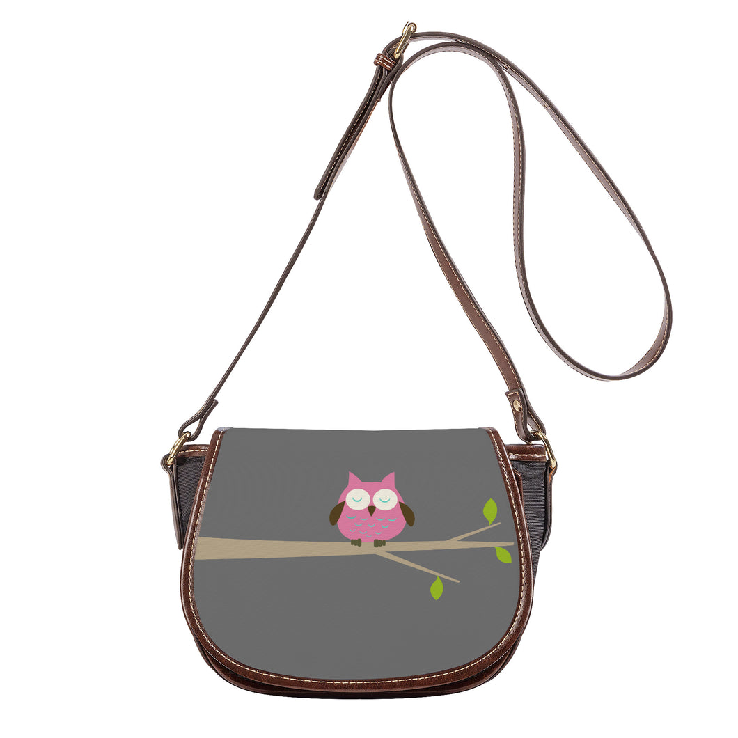 Ti Amo I love you - Exclusive Brand - Davy's Gray - Charm Colored Owl - Saddle Bag