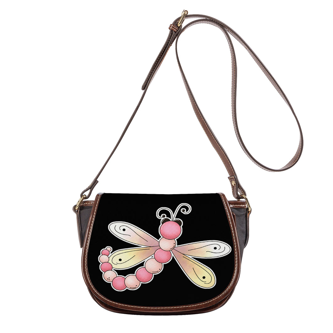 Ti Amo I love you - Exclusive Brand - Black - Dragonfly - Saddle Bag