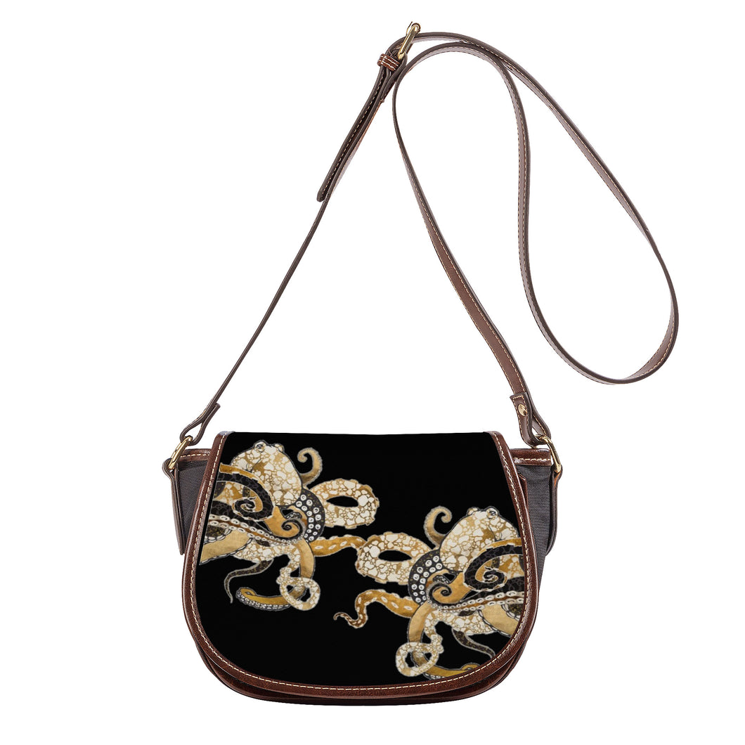 Ti Amo I love you - Exclusive Brand - Black  - Octopi - Saddle Bag