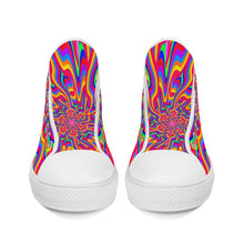 Load image into Gallery viewer, Ti Amo I love you - Exclusive Brand - Rainbow  - High-Top Canvas Shoes With Customized Tongue - White
