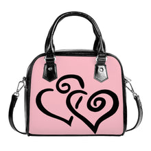 Load image into Gallery viewer, Ti Amo I love you - Exclusive Brand - Pink - Double Black Heart -  Shoulder Handbag
