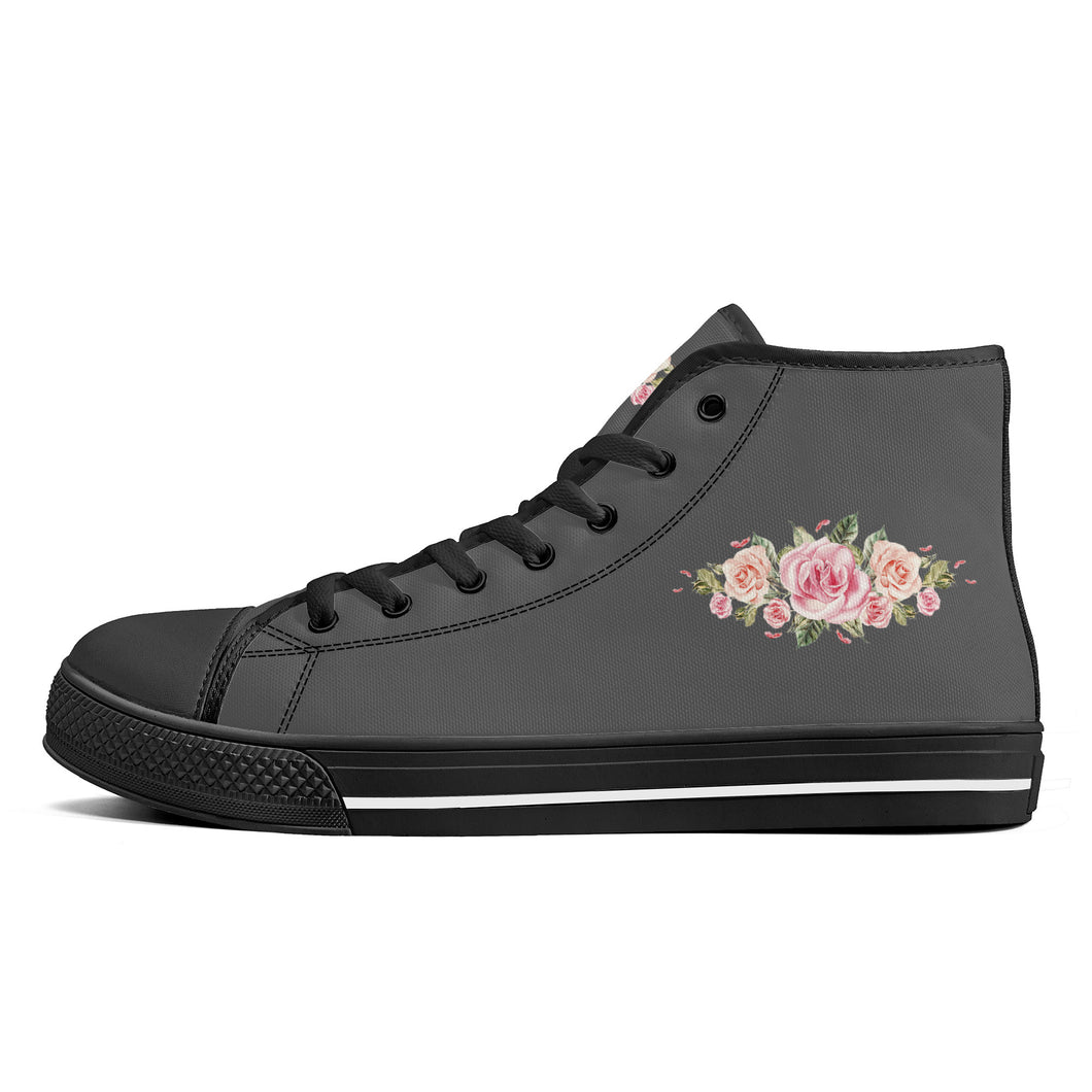 Ti Amo I love you - Exclusive Brand - High-Top Canvas Shoes - Black Soles