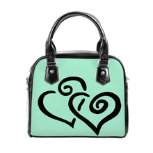 Load image into Gallery viewer, Ti Amo I love you - Exclusive Brand - Magic Mint - Double Black Heart -  Shoulder Handbag
