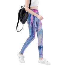 Load image into Gallery viewer, TI Amo I love you - Exclusive Brand - Poured Paint - Womens / Teen Girls / Womens Plus Size - Yoga Leggings - Sizes XS-3XL
