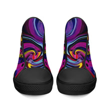 Load image into Gallery viewer, Ti Amo I love you - Exclusive Brand - High-Top Canvas Shoes - Black Soles
