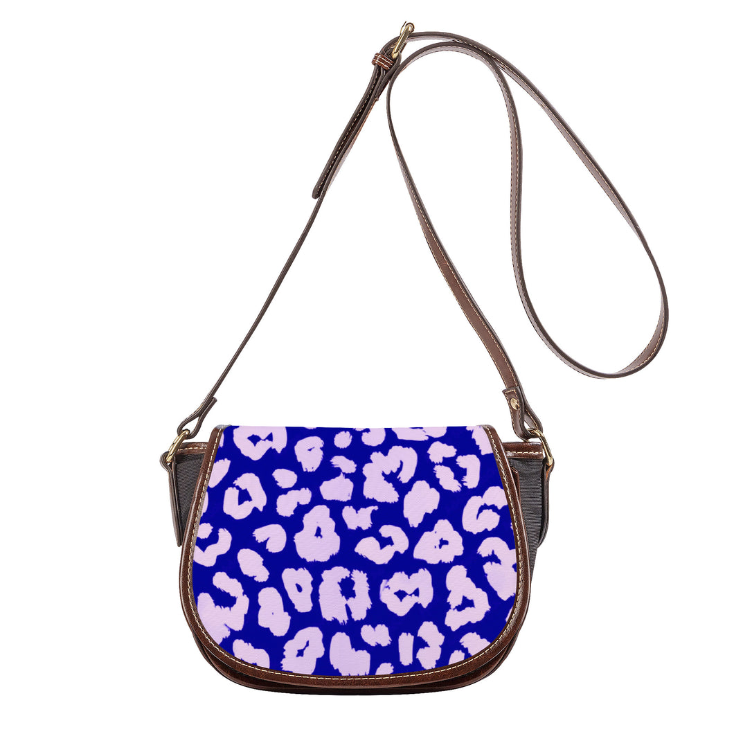 Ti Amo I love you - Exclusive Brand - Deep Blue & Perfume Animal Pattern - Saddle Bag