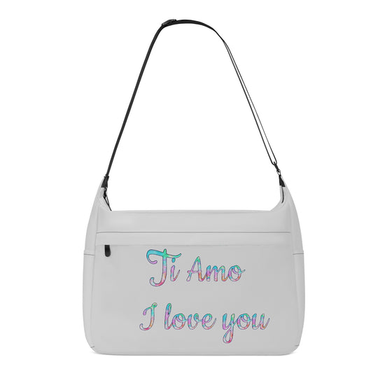Ti Amo I love you - Exclusive Brand - Alto Gray - Pastel Lettering - Journey Computer Shoulder Bag