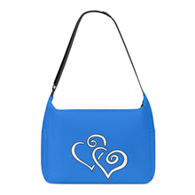 Load image into Gallery viewer, Ti Amo I love you - Exclusive Brand - Curious Blue - Double White Heart - Journey Computer Shoulder Bag
