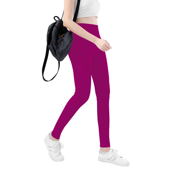 Ti Amo I love you - Exclusive Brand  - Red Violet -  White Daisy -  Yoga Leggings