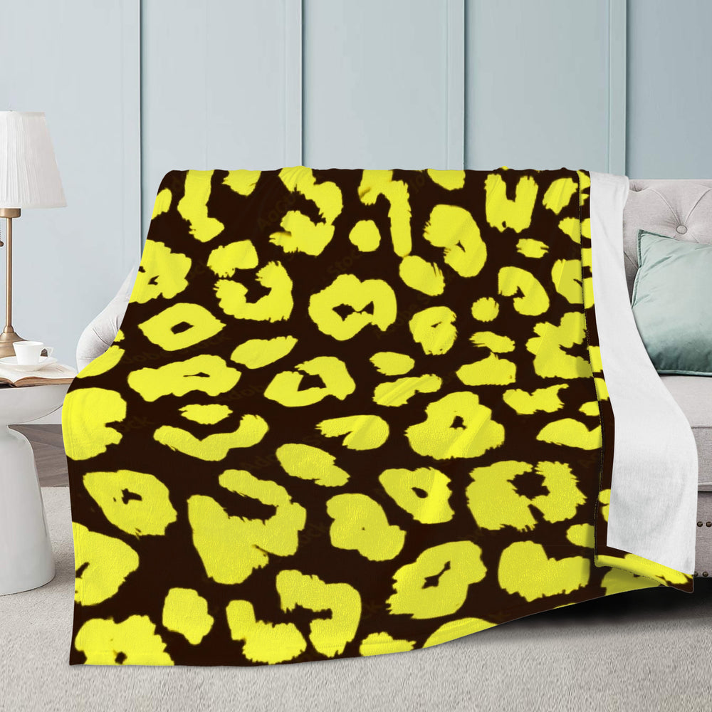 Ti Amo I love you - Exclusive Brand - Graphite & Pear Animal Print - Micro Fleece Blankets