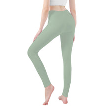 Load image into Gallery viewer, Ti Amo I love you - Exclusive Brand   - Green Spring  - White Daisy -  Yoga Leggings
