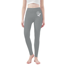 Load image into Gallery viewer, Ti Amo I love you - Exclusive Brand  - Oslo Gray - White Daisy - Womens / Teen Girls  / Womens Plus Size  - Yoga Leggings - Sizes XS-3XL
