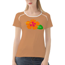 Load image into Gallery viewer, Ti Amo I love you - Exclusive Brand  - Whiskey - Hawaiian Flower - Women&#39;s T shirt - Sizes XS-2XL
