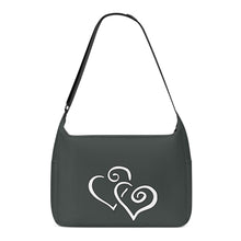 Load image into Gallery viewer, Ti Amo I love you - Exclusive Brand  - Lol Black -  Double White Heart - Journey Computer Shoulder Bag
