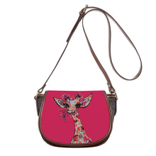 Load image into Gallery viewer, Ti Amo I love you - Exclusive Brand - Cerise Red 2 - Giraffe- Saddle Bag
