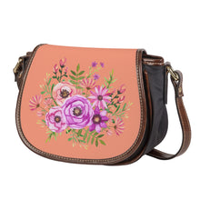 Load image into Gallery viewer, Ti Amo I love you - Exclusive Brand - Dark Salmon - Floral Bouquet - Saddle Bag
